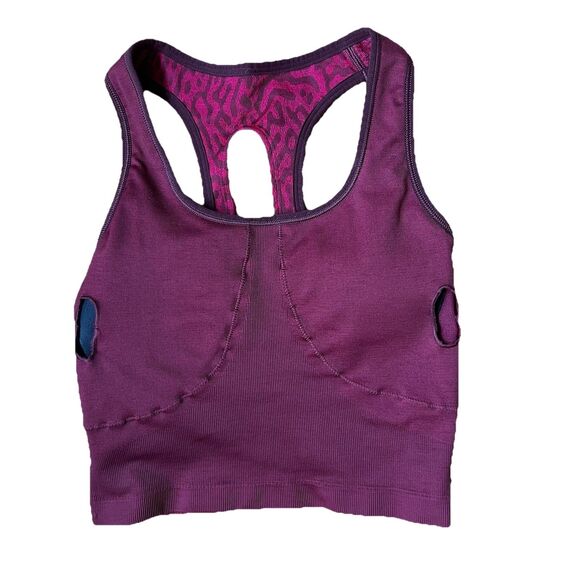 GymShark Adapt Animal Seamless Crop Tank Reef Cherry Brown Leopard Print Fits XS - Picture 5 of 7